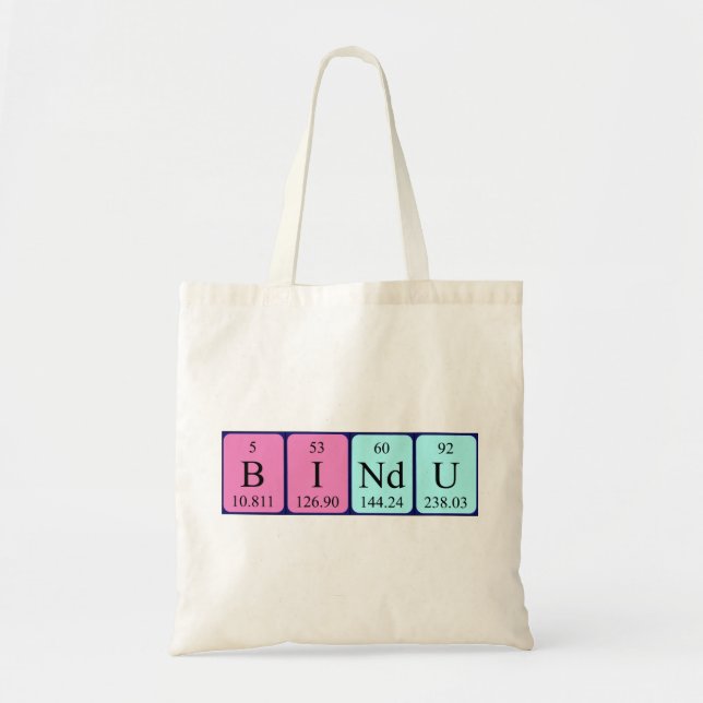 Bindu Periodisk bord namn tote bag Tygkasse (Framsidan)