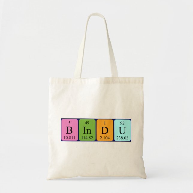 Bindu Periodisk bord namn tote bag Tygkasse (Framsidan)