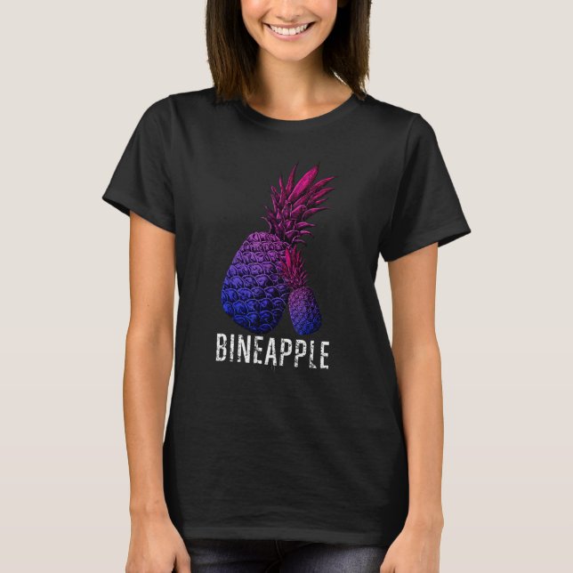 Bineapple Ananas Bisexuell Stolthet Bisexualitet F T Shirt (Framsida)