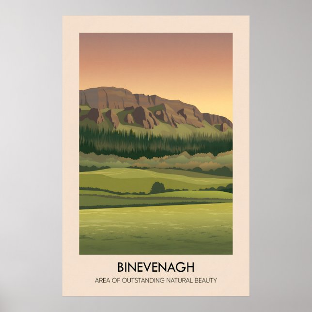 Binevenagh AONB Reseskylt Poster (Framsidan)