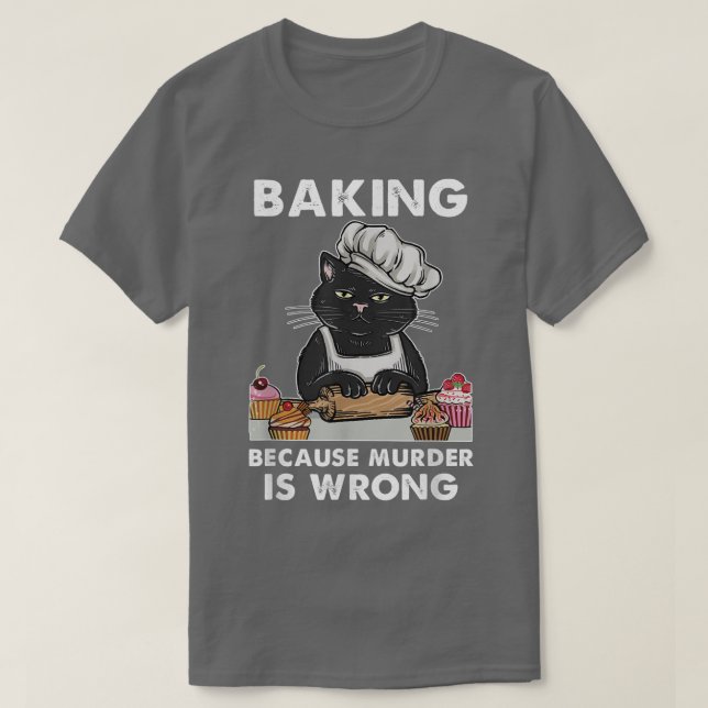 Bing av grå katt för mord är fel t shirt (Design framsida)