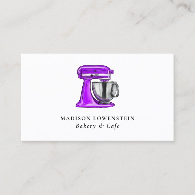 Bing av Lila Whisk Caterer Pastry Modern Visitkort (Framsida)