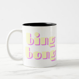 BING BONG FÄRGTEXT Två-Tonad MUGG