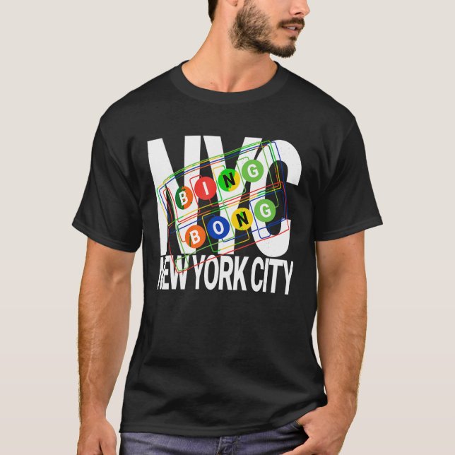 Bing Bong NYC Funny Tunnelbanan Ljud Manar Women B T Shirt (Framsida)