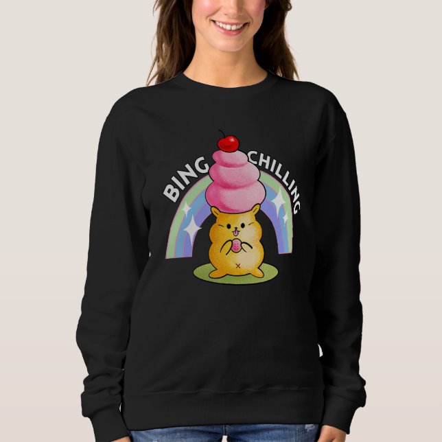 Bing Chilling Glass Strössel Hamster Dank Meme Vir T Shirt (Framsida)