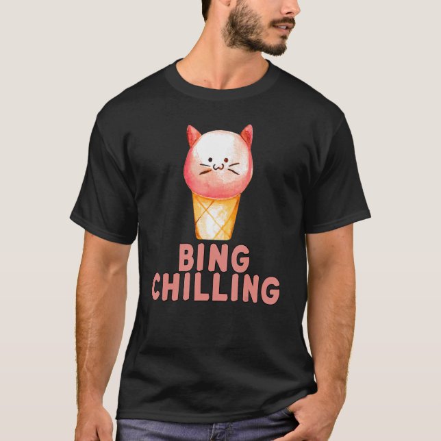 Bing Chilling Ice Cream Cat Meme Kattunge Viral Qu T Shirt (Framsida)