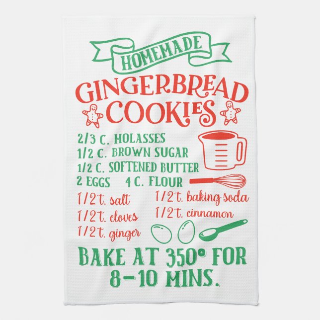 Bing Gingerbröd Cookie Recipe Kitchen Towel Kökshandduk (Vertikal)