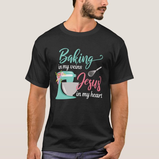 Bing in my Veins Jesus in my Heart Christian Hob T Shirt (Framsida)