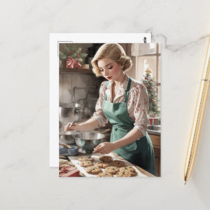 Bing jul-cookies Vattenfärg Vykort