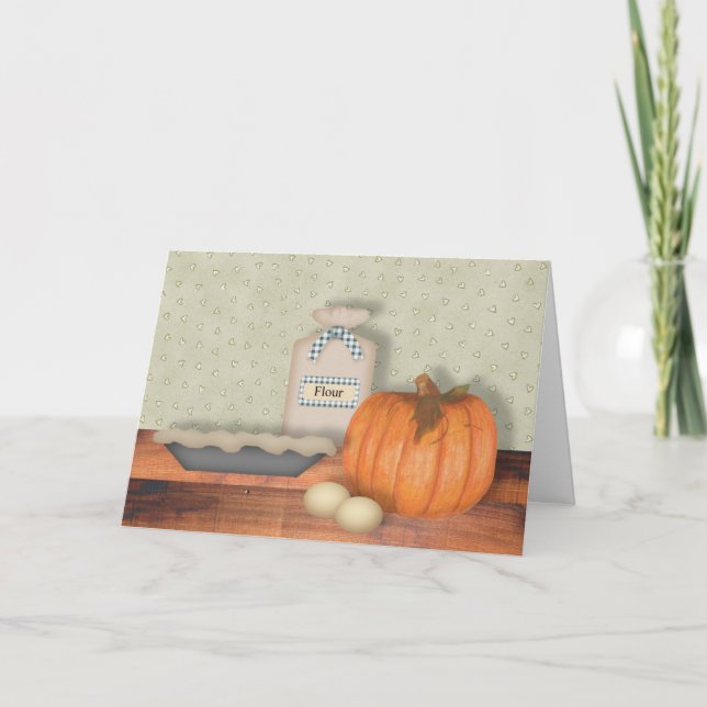 Bing Pumpkin Paj Thanksgiving Card Helgkort (Framsida)