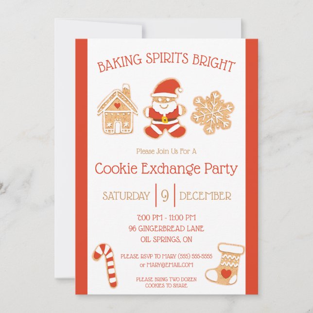 Bing Spirits Bright, Cookie Exchange Party Inbjudningar (Framsida)