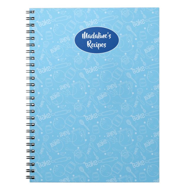 Bing Utensil Verktyg Blue Illustration Recipe Bok Anteckningsbok (Framsidan)