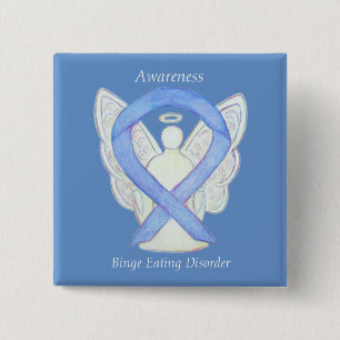 Binge Öron Ökad medvetenhet Ribbon Angel Pin Knapp