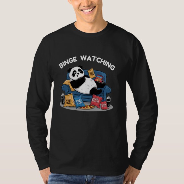 Binge-vaktning av Panda-kuch-design T Shirt (Framsida)