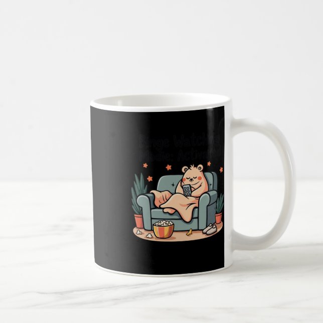 Binge Vickning Modie aktiverad Funny Movie Maratho Kaffemugg (Höger)