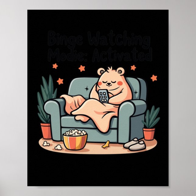 Binge Vickning Modie aktiverad Funny Movie Maratho Poster (Framsidan)