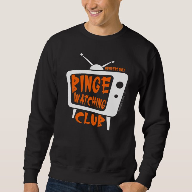 Binge Watching Klubb Member Only Tv Streaming Oran Lång Ärmad Tröja (Framsida)