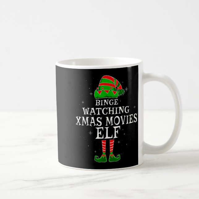 Binge Watching Xmas Movies Elf Matching Family Chr Kaffemugg (Höger)