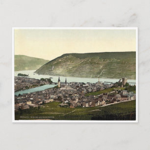 Bingen och bron, Rhen, Tyskland sällsynt Pho Vykort