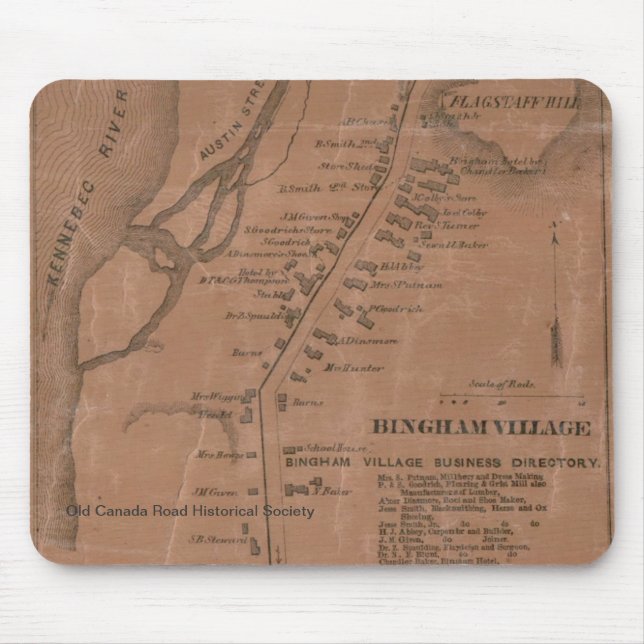 Bingham 1860 karta Mousepad Musmatta (Framsidan)
