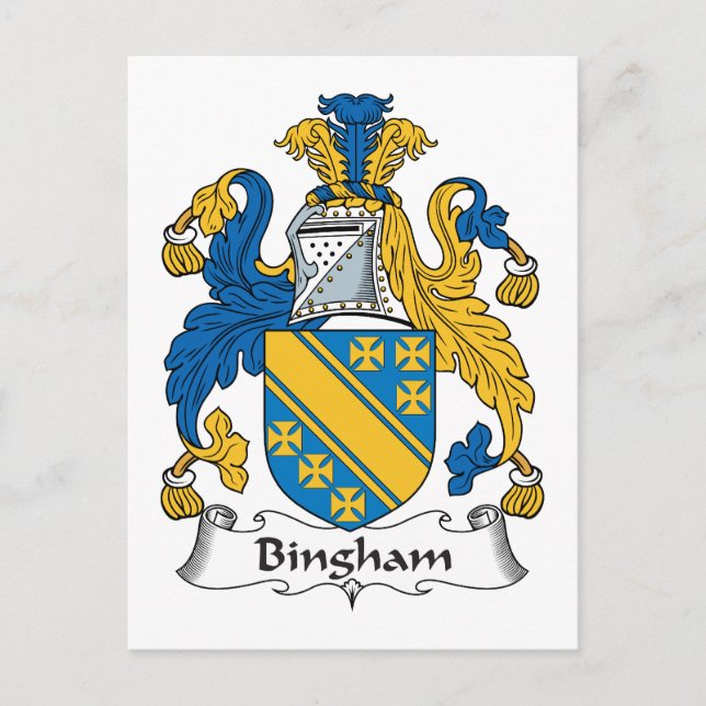 Bingham Family Crest Vykort (Framsida)