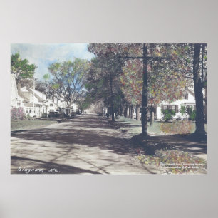 Bingham, Maine - Fall Scene på Main Street Poster