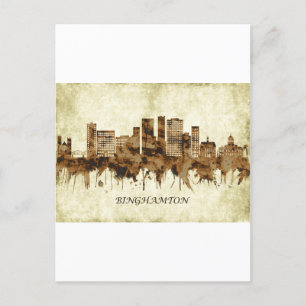 Binghamton New York Cityscape Helg Vykort