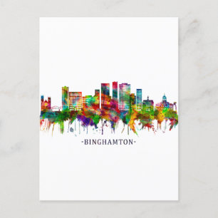Binghamton New York Skyline Inbjudan Vykort