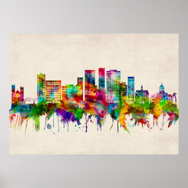 Binghamton New York Skyline Poster (Framsidan)