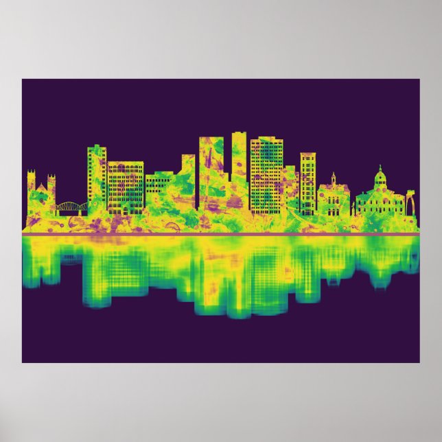 Binghamton New York Skyline Poster (Framsidan)