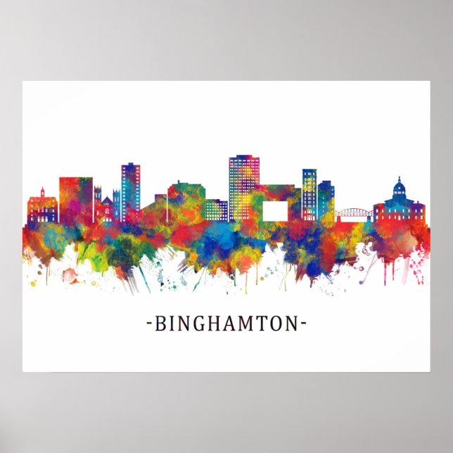 Binghamton New York Skyline Poster (Framsidan)