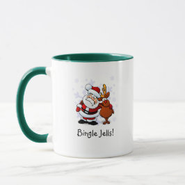 Bingle Jells Santa & Rudolph Holiday Kaffe Mugg