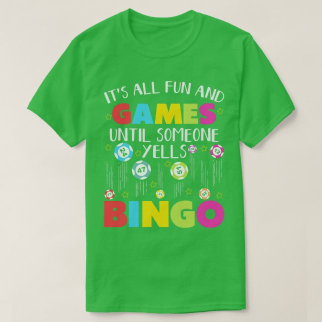 Bingo Älskare Casino Games Bingo Fläkt Gambling T Shirt (Design framsida)