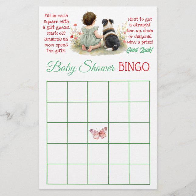  Bingo and Who Knows Mommy Best | Baby Shower Flygblad (Framsidan)