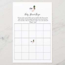 Bingo Anka Baby Shower Spel Enkelt