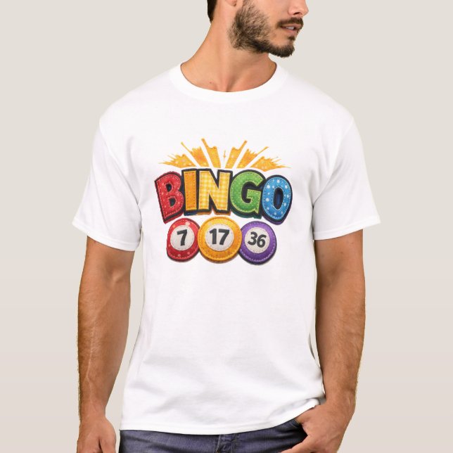 BINGO-applikation i lapptäcke-stil  T Shirt (Framsida)