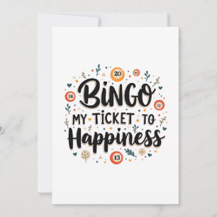 Bingo är Biljett till Happiness Funny Bingo Game Inbjudningar