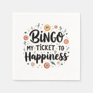 Bingo är Biljett till Happiness Funny Bingo Game Pappersservett