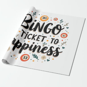 Bingo är Biljett till Happiness Funny Bingo Game Presentpapper