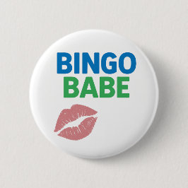 Bingo Babe Cute och Confident Bingo Älskare Knapp
