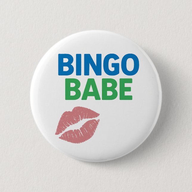 Bingo Babe Cute och Confident Bingo Älskare Knapp (Framsida)
