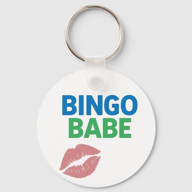Bingo Babe Cute och Confident Bingo Älskare Nyckelring (Framsida)