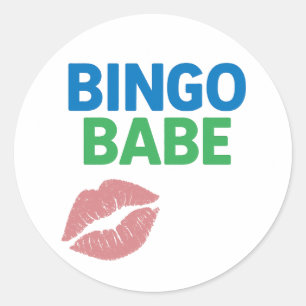 Bingo Babe Cute och Confident Bingo Älskare Runt Klistermärke