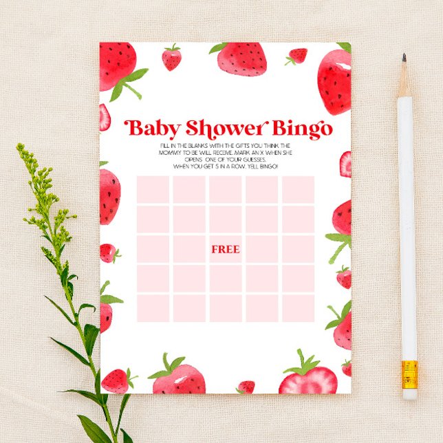 Bingo Baby Shower Game Berry Bingo Brevpapper (Skapare uppladdad)