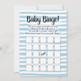 Bingo Baby Shower Game Blue White Inbjudningar