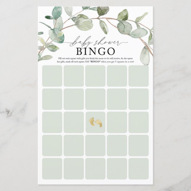 Bingo Baby Shower-spel (Framsida)