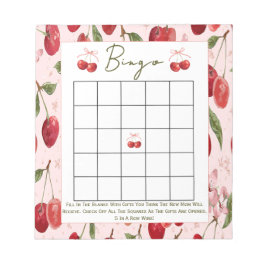 Bingo baby shower-spel Cherry Sweet Anteckningsblock