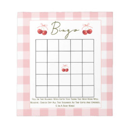 Bingo baby shower-spel Cherry Sweet Anteckningsblock