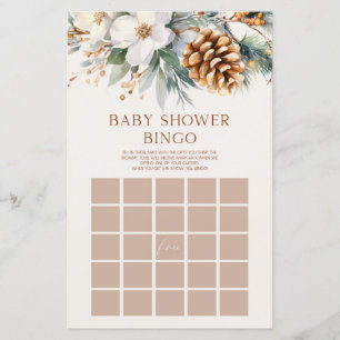 Bingo Baby Shower-spel för Blommigten Winter Gräs