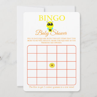 Bingo, babyskor med spelkort, Baby-bi Inbjudningar